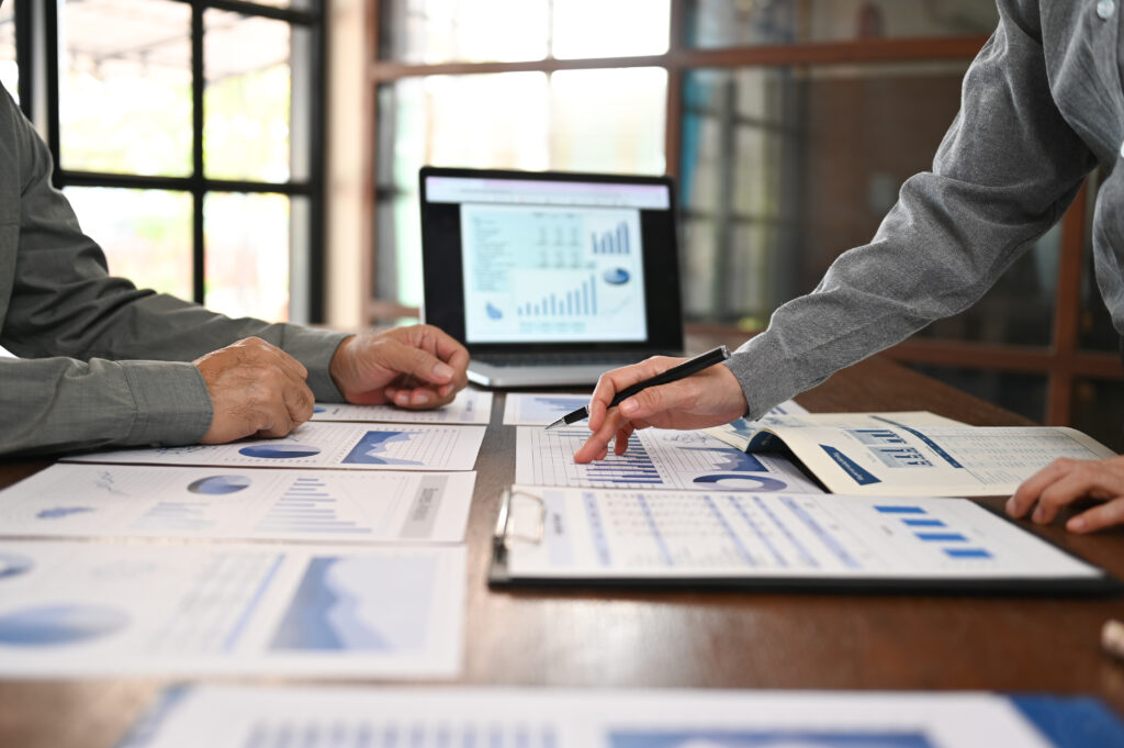 Business team are meeting and discussion for financial planning, .business strategies and marketing research.