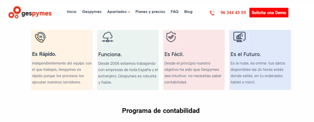 GESPYMES Programa de contabilidad
